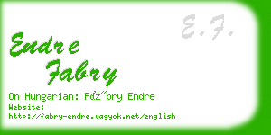 endre fabry business card